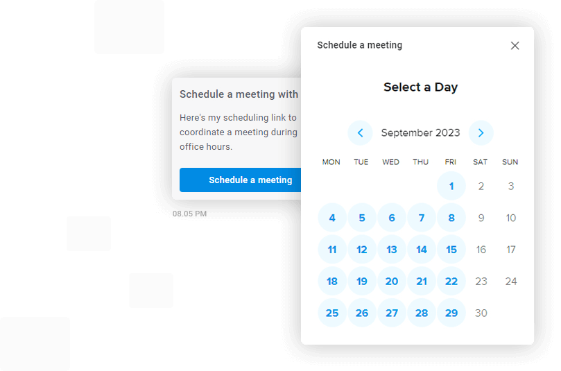 Schedule meetings