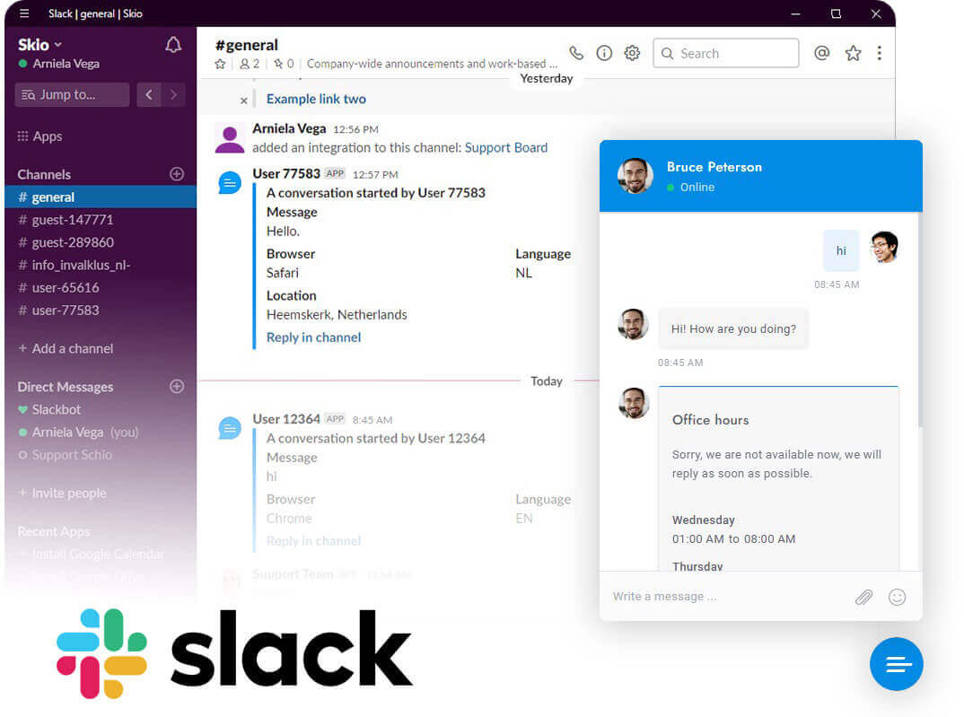 Slack Integration with Chat Board